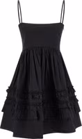 Black Cotton Short Dress 1