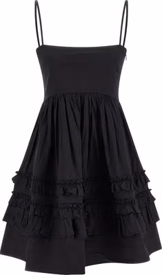 Black Cotton Short Dress