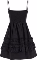 Black Cotton Short Dress 2