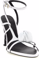 White Calfskin Stiletto Heel Sandals 2