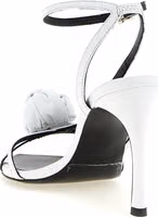White Calfskin Stiletto Heel Sandals 3