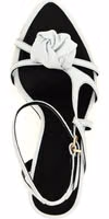 White Calfskin Stiletto Heel Sandals 4