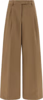 Brown Cotton Casual Pants 1