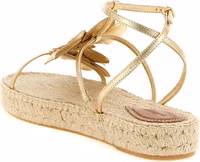 Gold Leather Flat Sandals 4