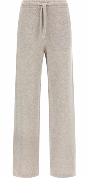 Beige Wool Casual Pants
