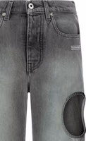 Gray Cotton Straight-Leg Jeans 3