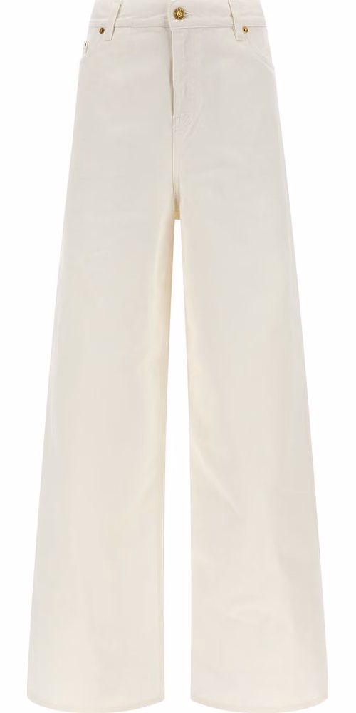 White Cotton Boyfriend Jeans