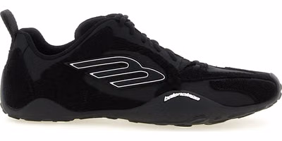 Black Polyester Athletic Sneakers