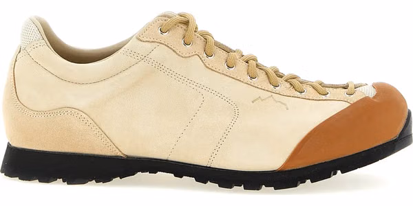 Beige Leather Athletic Sneakers