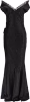 Black Polyester Long Dress 1