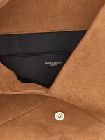 Brown Lamb Leather Clutch Bag 4