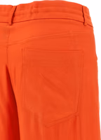 Orange Viscose Casual Pants 4