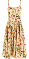 Beige Cotton Midi Dress 1