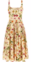 Beige Cotton Midi Dress 2