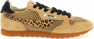 Beige Cotton Athletic Sneakers