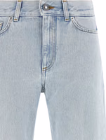 Blue Cotton Straight-Leg Jeans 3