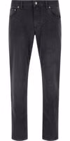 Black Cotton Straight-Leg Jeans 1
