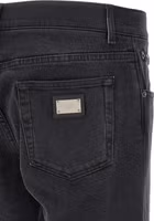 Black Cotton Straight-Leg Jeans 4
