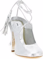 Silver Lamb Leather High Heel Pumps 2