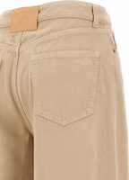 Beige Cotton Flared Pants 4