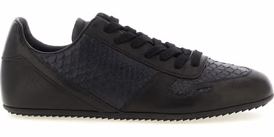 Black Lamb Leather Low Top Sneakers