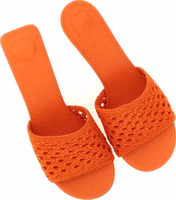 Orange Polyester Platform Sandals 2