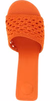 Orange Polyester Platform Sandals 5