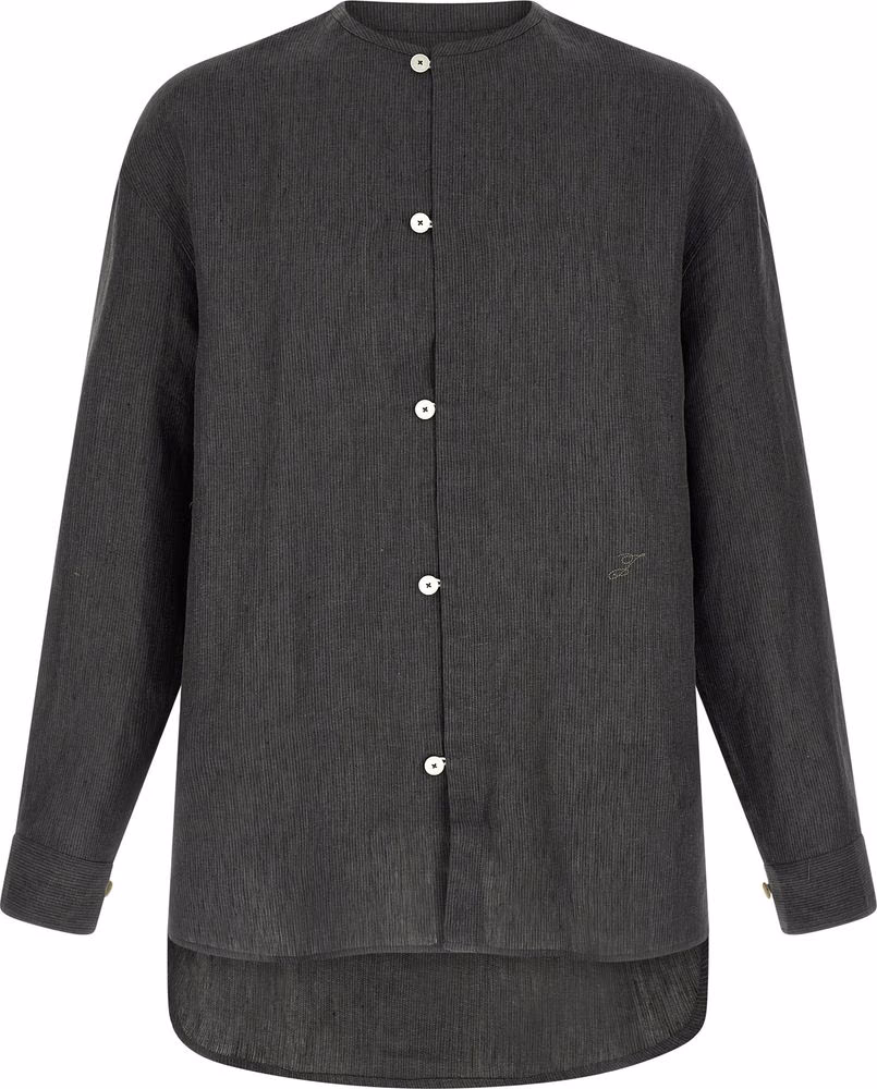 Gray Linen Blouse