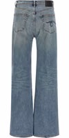 Blue Cotton Flared Jeans 2