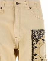 Beige Cotton Straight-Leg Jeans 4