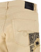 Beige Cotton Straight-Leg Jeans 5