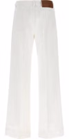 White Cotton Flared Jeans 2