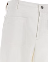 White Cotton Flared Jeans 3