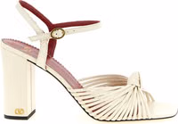 White Goatskin Stiletto Heel Sandals 1