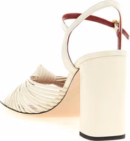 White Goatskin Stiletto Heel Sandals 3