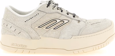 Beige Bovine Leather Platform Sneakers