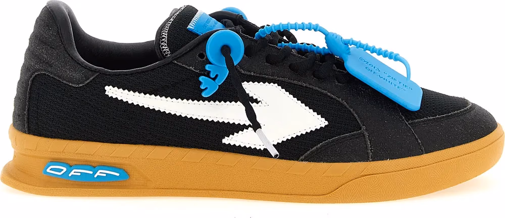 Black Polyester Athletic Sneakers
