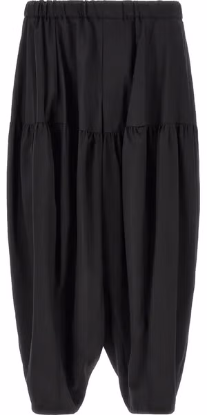 Black Polyester Casual Pants
