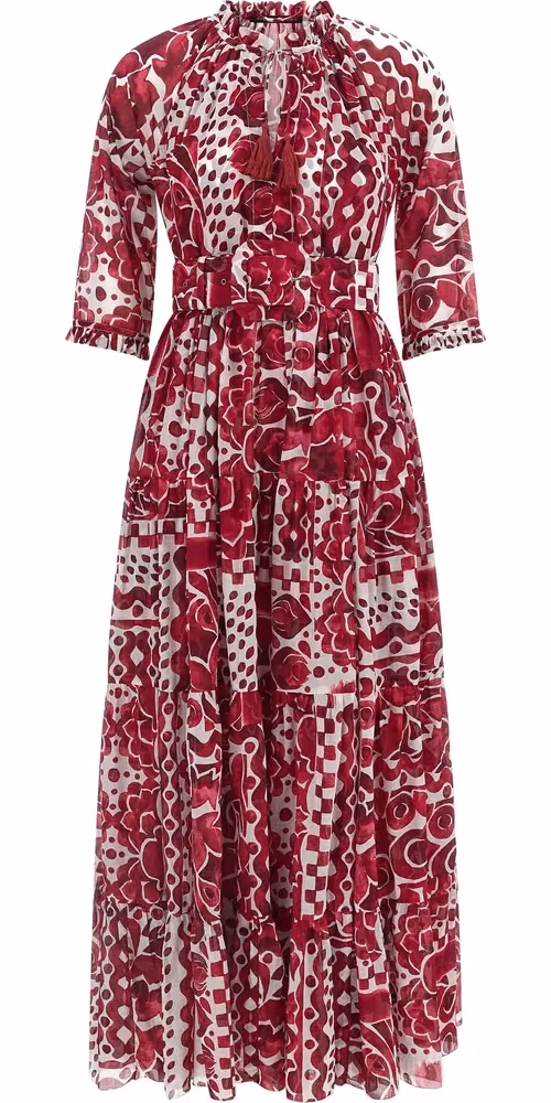 Fuchsia Cotton Long Dress