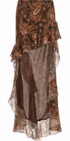 Brown Viscose Mini Skirt 1