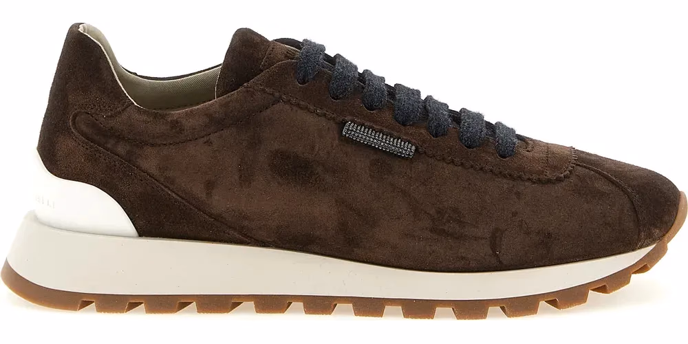 Brown Calfskin Athletic Sneakers