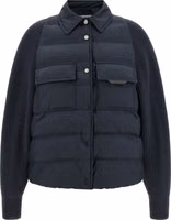 Blue Polyester Full-Length Jacket 1