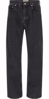Black Cotton Straight-Leg Jeans 1
