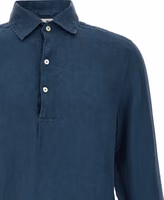 Blue Linen Polo Shirt 3