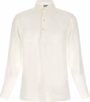 White Linen Polo Shirt 1