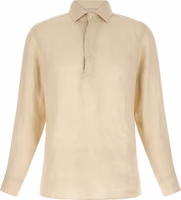 Beige Linen Polo Shirt 1