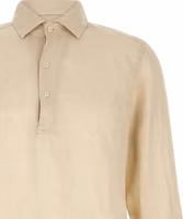 Beige Linen Polo Shirt 3