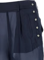 Blue Silk Casual Pants 3