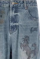 Blue Cotton Straight-Leg Jeans 3