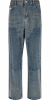 Blue Cotton Straight-Leg Jeans 1